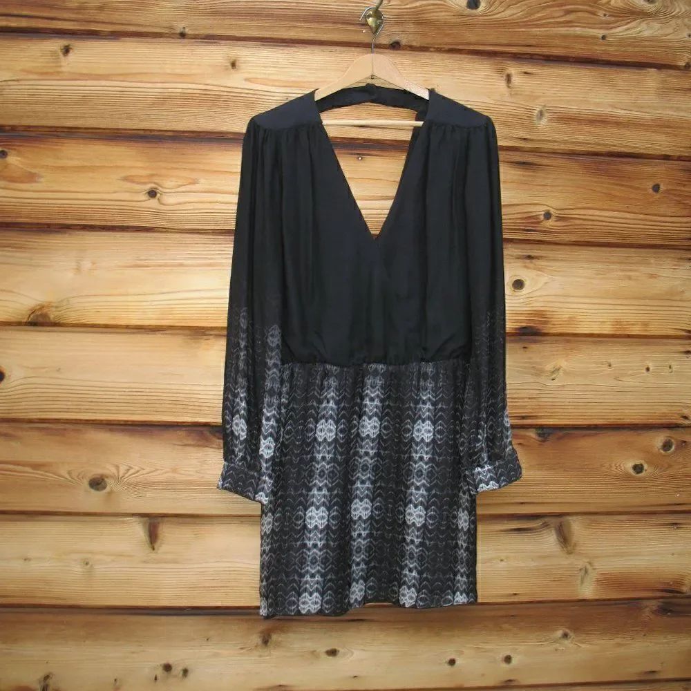 Parker Black Print Silk Lila Dress